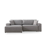Grey fabric sofa bed - with storage space - left facing - 260 x 170 cm - Pirlo