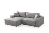 Grey fabric sofa bed - with storage space - left facing - 260 x 170 cm - Pirlo