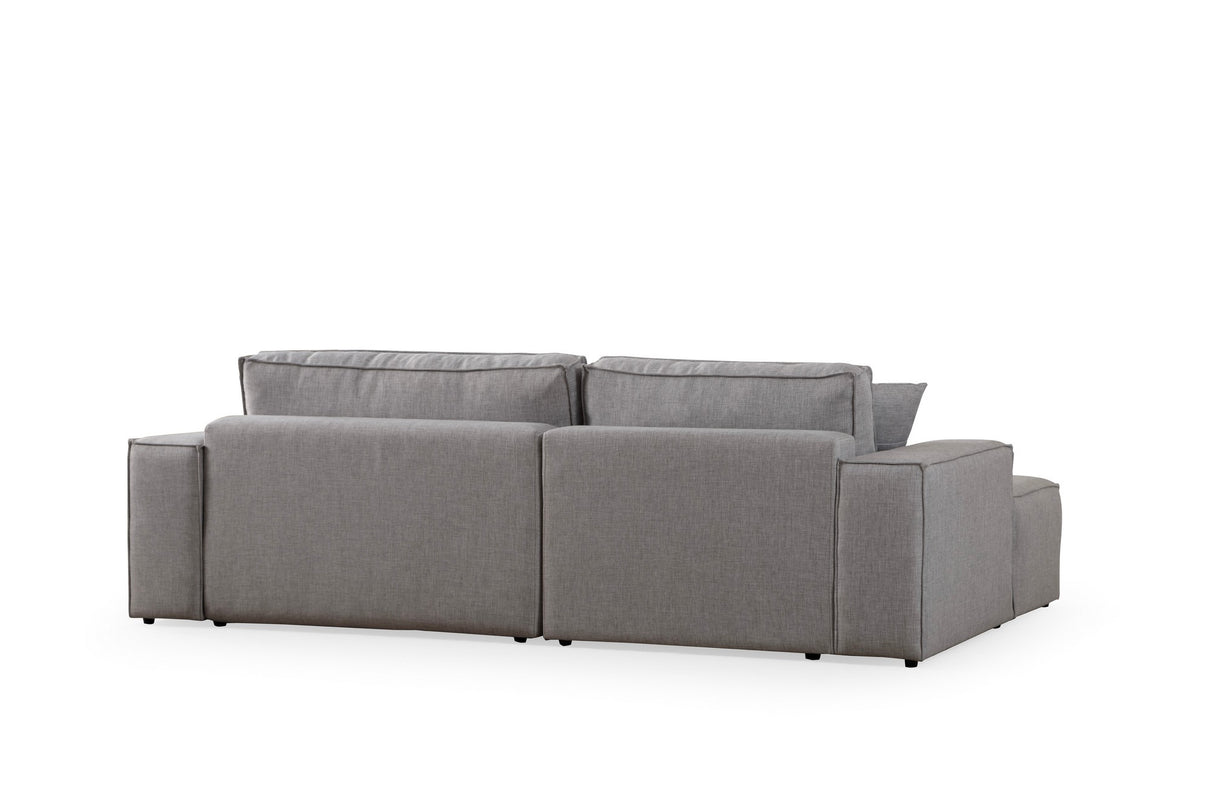 Grey fabric sofa bed - with storage space - left facing - 260 x 170 cm - Pirlo