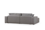 Grey fabric sofa bed - with storage space - left facing - 260 x 170 cm - Pirlo