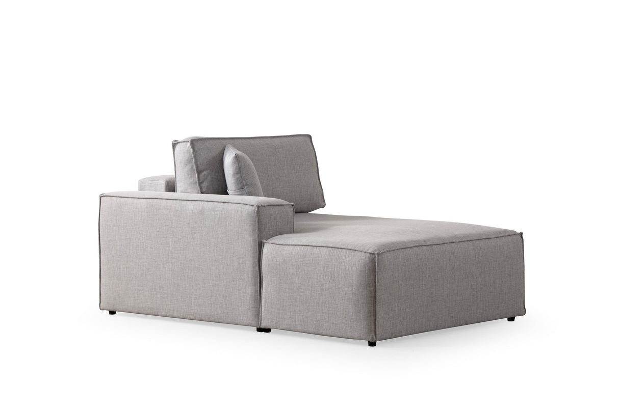 Grey fabric sofa bed - with storage space - left facing - 260 x 170 cm - Pirlo
