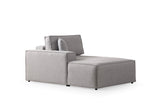 Grey fabric sofa bed - with storage space - left facing - 260 x 170 cm - Pirlo