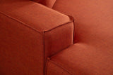 Terracotta fabric sofa bed - with storage space - left facing - 260 x 170 cm - Pirlo