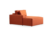 Terracotta fabric sofa bed - with storage space - left facing - 260 x 170 cm - Pirlo