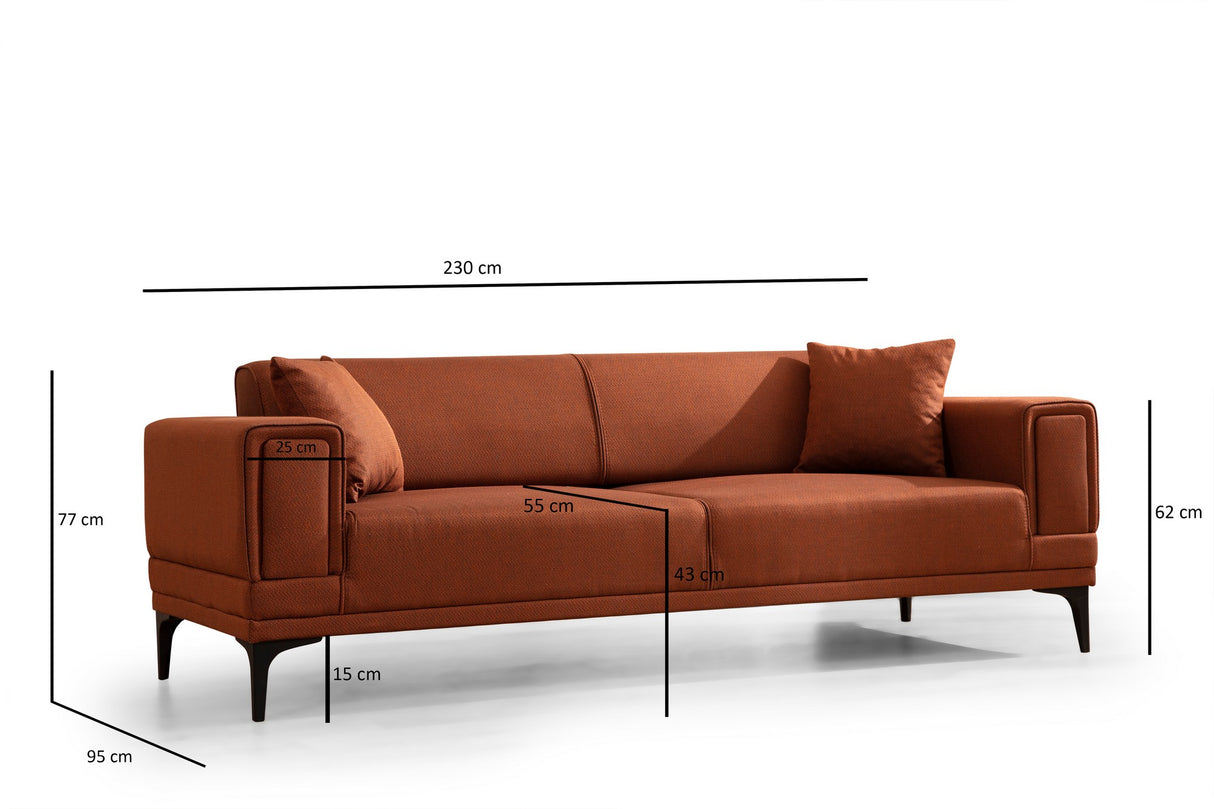 Sofas - 3-seater sofa bed Horizon Tile Red - Dimehouse