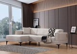 Corner sofa with sleeping function on the left horizon ecru