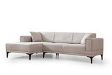 Corner sofa with sleeping function on the left horizon ecru