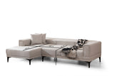 Corner sofa with sleeping function on the left horizon ecru