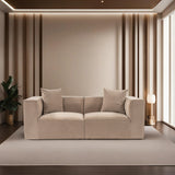 Modular XXL 2-seater sofa Sora 220 cm wide in Cappuccino linen 