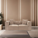 Modular XXL 2-seater sofa Sora 220 cm wide in Cappuccino linen 