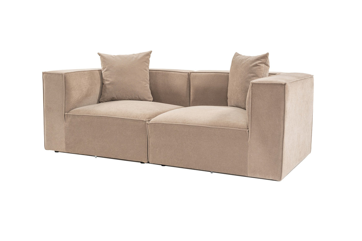 Modular XXL 2-seater sofa Sora 220 cm wide in Cappuccino linen 