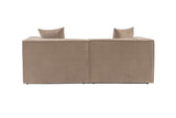 Modular XXL 2-seater sofa Sora 220 cm wide in Cappuccino linen 
