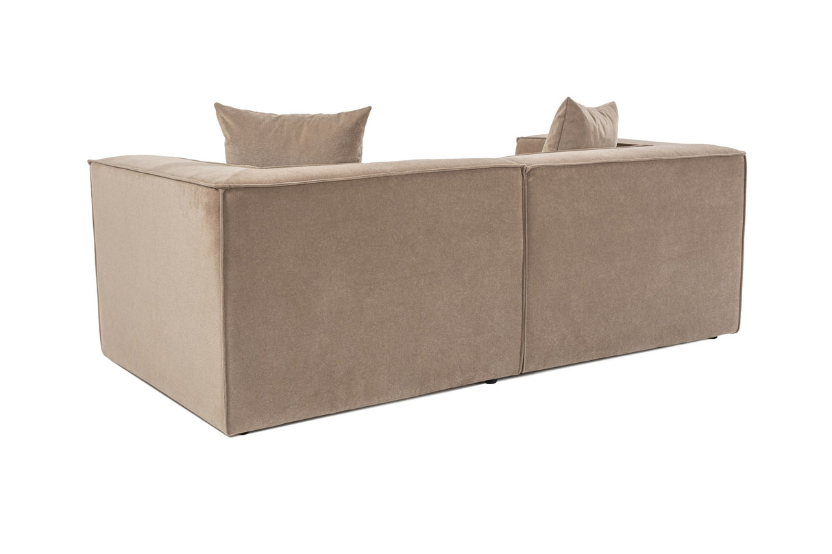 Modular XXL 2-seater sofa Sora 220 cm wide in Cappuccino linen 