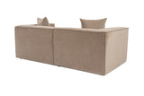 Modular XXL 2-seater sofa Sora 220 cm wide in Cappuccino linen 
