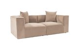 Modular XXL 2-seater sofa Sora 220 cm wide in Cappuccino linen 