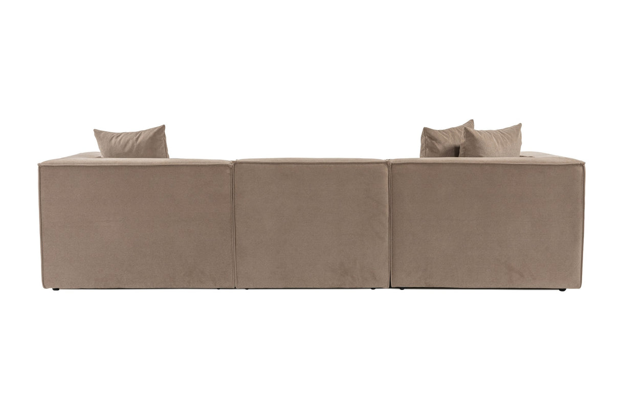 Modular XXL 3-seater sofa Sora 325 cm wide in Cappuccino linen 