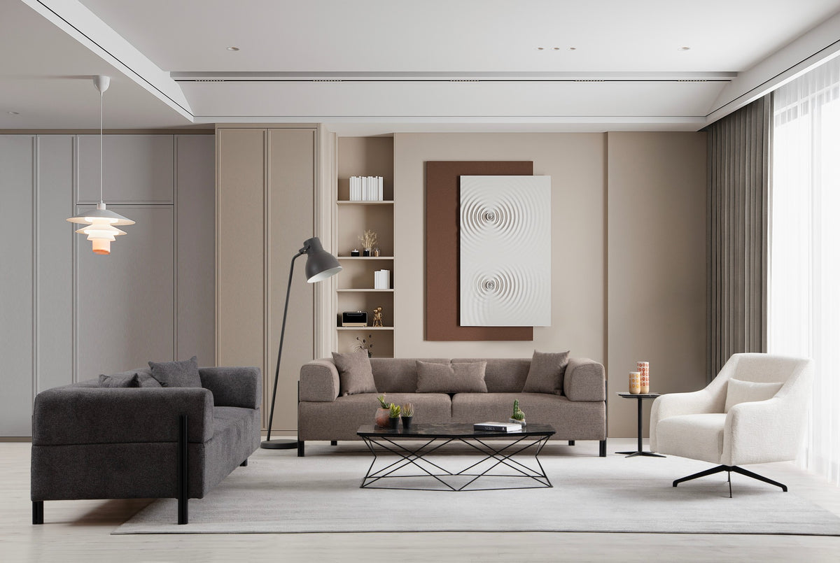 Sofas - 3-seater sofa Gio Brown - Dimehouse