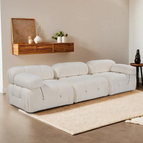 Modular Bank 3-seater Bubble Bouclé White