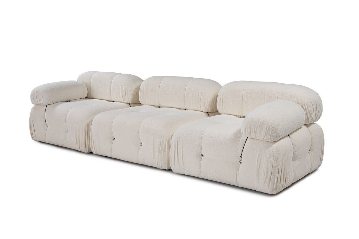 Banken - Modulaire bank 3 - zits Bubble bouclé wit - Dimehouse