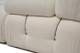 Modular XXL corner sofa Bubble with ottoman - bouclé white 