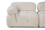 Modular XXL corner sofa Bubble with ottoman - bouclé white 