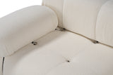 Modular XXL corner sofa Bubble with ottoman - bouclé white 