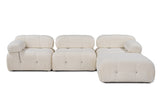 Modular XXL corner sofa Bubble with ottoman - bouclé white 