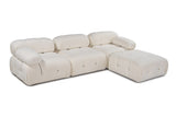 Modular XXL corner sofa Bubble with ottoman - bouclé white 