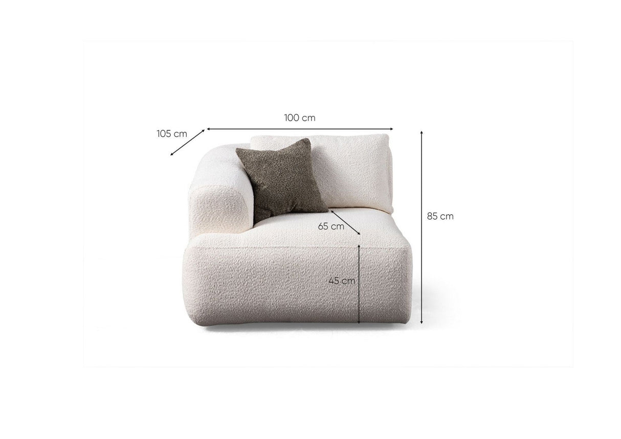 Sofia 3-seater sofa white 290 cm 100% polyester