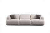 Sofia 3-seater sofa white 290 cm 100% polyester