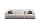 Sofia 3-seater sofa white 290 cm 100% polyester