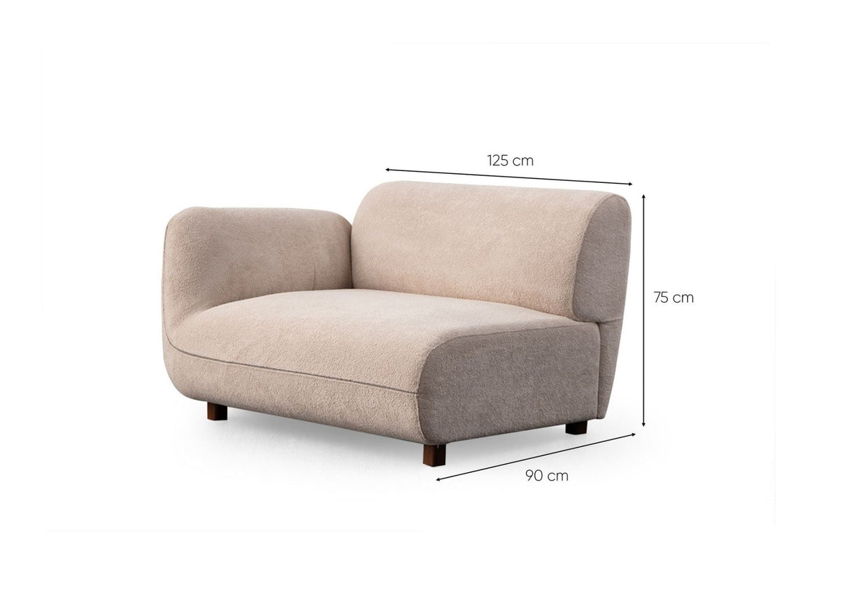 Pavia 3-seater sofa in cream velvet 345 cm 100% polyester