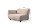 Pavia 3-seater sofa in cream velvet 345 cm 100% polyester
