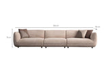 Pavia 3-seater sofa in cream velvet 345 cm 100% polyester