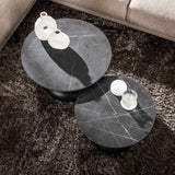 Drop Coffee Table Set of 2 3D Melamine Graphite Ø60-Ø50 