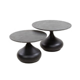 Drop Coffee Table Set of 2 3D Melamine Graphite Ø60-Ø50 