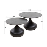 Drop Coffee Table Set of 2 3D Melamine Graphite Ø60-Ø50 