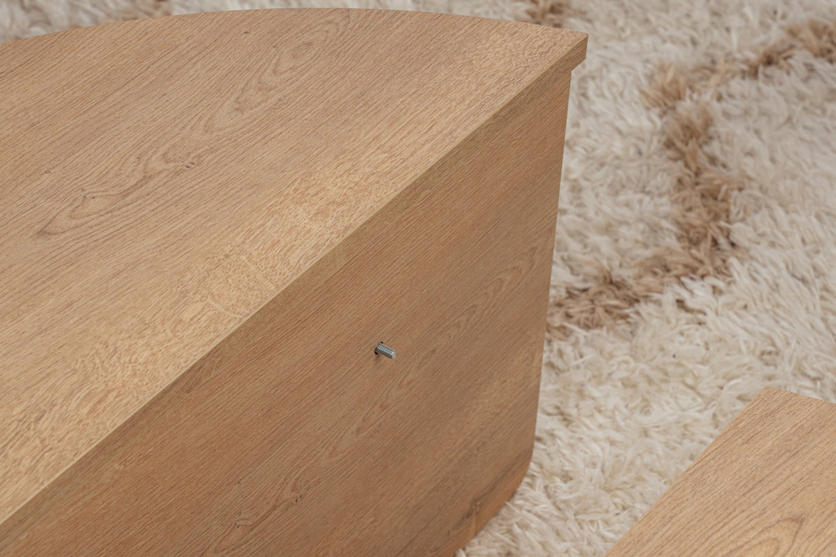 Round Coffee Table Natural 85 cm Melamine Orin 