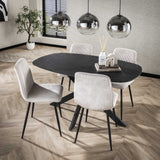 Dining table Mysha Danish Oval Melamine Black 150x90 cm