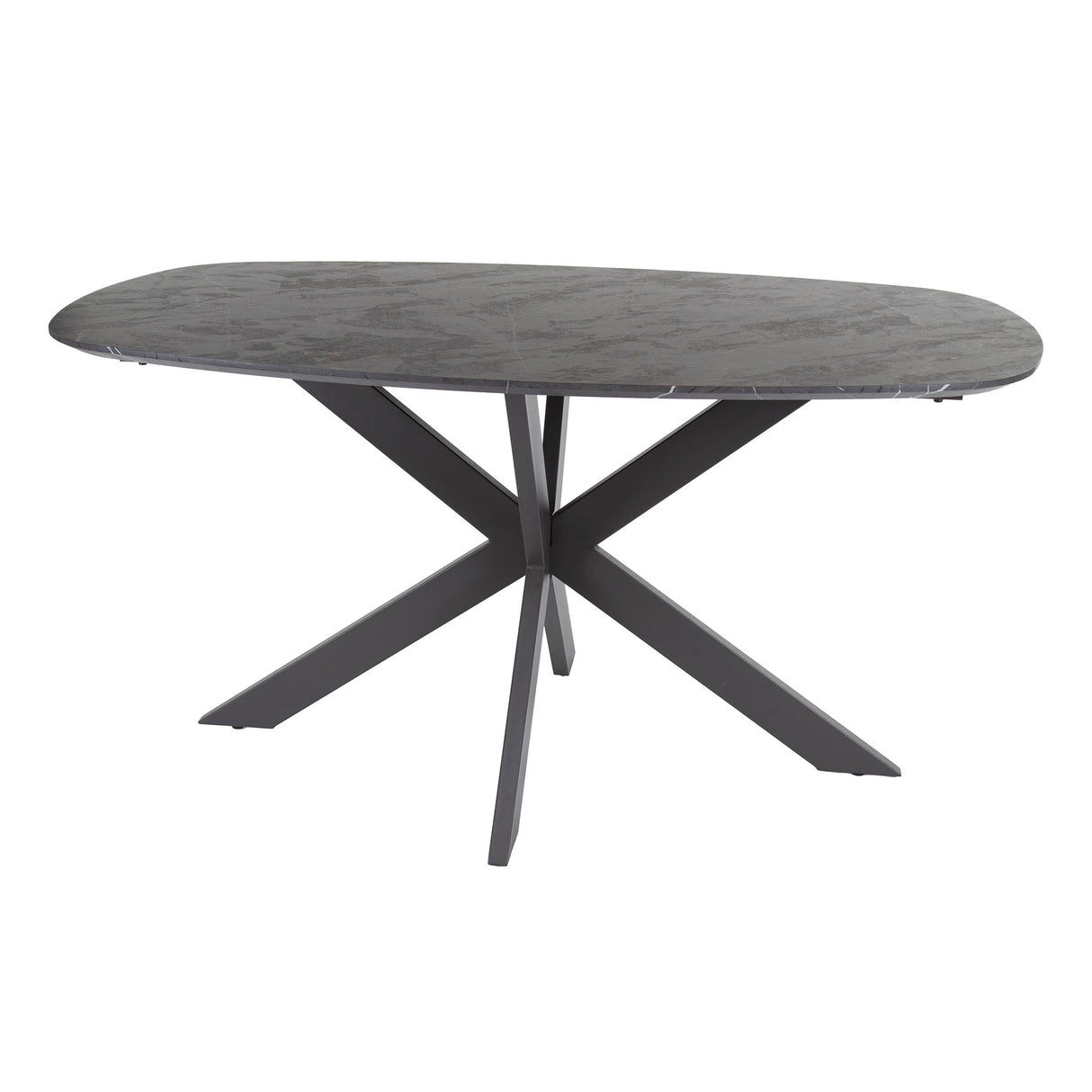 Dining table Mysha Danish Oval Melamine Black 150x90 cm