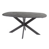 Dining table Mysha Danish Oval Melamine Black 150x90 cm