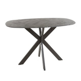 Danish Oval Dining Table Iris 140x80 cm Spindle Base Ceramic Look 