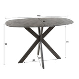 Danish Oval Dining Table Iris 140x80 cm Spindle Base Ceramic Look 