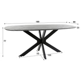 Dining Table Mysha Danish Oval Melamine 180x90 cm
