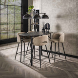 Danish Oval Bar Table Jade 140 cm Black Ceramic Look