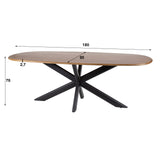 Danish Oval Dining Table Cody Mango Wood 180 cm 