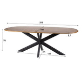 Danish Oval Dining Table Cody Mango Wood 180 cm 