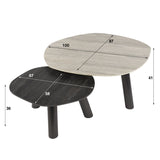 Arvo Twin coffee table set of 2 Ceramic travertine 100x87 cm 