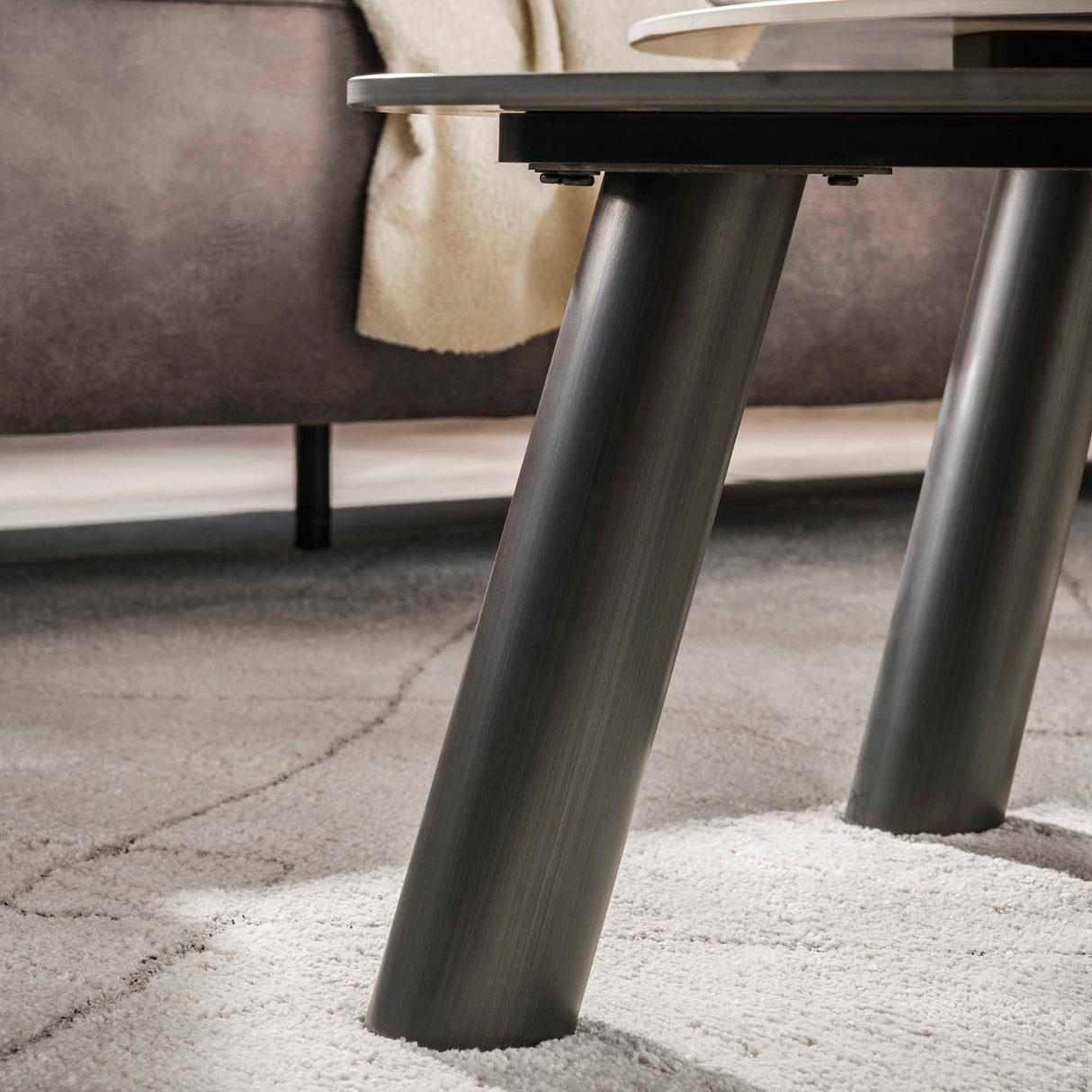 Arvo Twin coffee table set of 2 Ceramic travertine 100x87 cm 