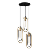Pendant lamp 3-light Black Gold Metal Dune 